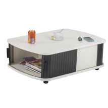 Table Basse Rectangle 80 Cm Blanche - Noir