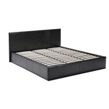 Lit Coffre 2 Places 160x200cm Noir Avec Sommier Bacelan