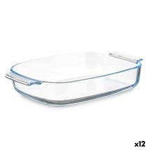 Plat À Gratin Avec Des Poignées Transparent Verre Borosilicaté 2,7 L 34,4 X 6,1 X 22,3 Cm (12 Unités)