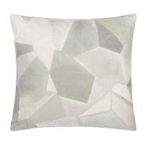 Taie D'oreiller Imprimée En Percale De Coton, Geo Moderne Pewter - 65 X 65 Cm - Beige