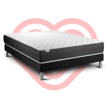 Ensemble Matelas 160x200 Cm Ressorts Ensachés Sommier Noir