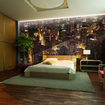 Papier Peint Ville De Nuit, Chicago, E.-u. - 400 X 309 Cm