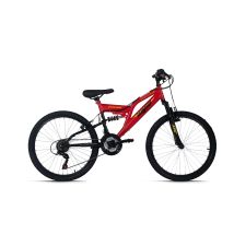 Vtt Enfant Tout-suspendu 24'' Zodiac Rouge 18 Vitesses Tc 38 Cm Wyld