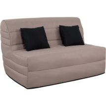 Canapé Lit Alix Bz 140 Mousse 35 Kg Couette Taupe