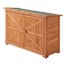 Coffre De Rangement À 2 Portes Kerteminde Extérieur Range-bûches En Sapin 88x128x50cm