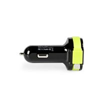 Chargeur Voiture 3 Sorties Usb 6a Avec Câble Plat 26cm Noir Sweex