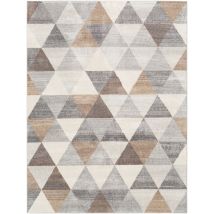 Katherine - Tapis Géométrique, Gris, Tan Et Blanc – 160x215cm