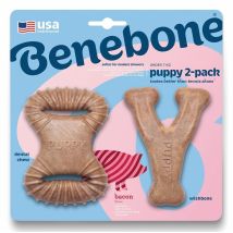 Benebone Puppy Pack Dental Chew Et Wishbone Bacon - 2 Jouets