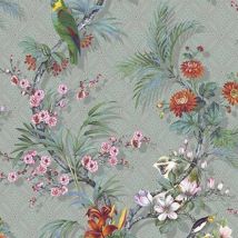 Papier Peint Tropical Gris Dutch Wallcoverings