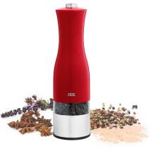 Moulin Électrique Sel Et Poivre Acier Inox/plastique Rouge 22,5 Cm Ade