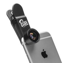 Objectif Fisheye Smartphones/tablettes Angle 180° Clip De Fixation Noir Pixter