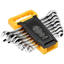 Succebuy Jeu Clés Mixtes 8pcs, Cliquet Métrique 8-19mm, Cr-v, Support Rangement, Garage.