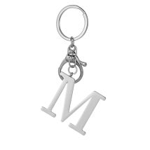 Porte-clés Lettre Minimaliste Moderne En Acier Inoxydable M