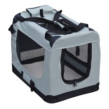 Fudajo Caisse De Transport Grise - Taille L / 70 X 52 X 50 Cm - Charge Max. 15 Kg - Pliable - Avec Poignée Et Couvert...
