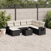 Salon De Jardin 8 Pcs Avec Coussins Noir Résine Tressée Vidaxl