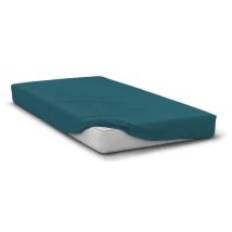 Drap Housse - Hp72118 - Microfibre 82 G - 160 X 200 Cm - Bonnet 30 Cm - Bleu Canard