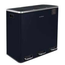 Poubelle De Tri À Pédale 3 X 18 L, Midnight Blue Edition - N°986