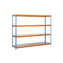 Etagère Sans Vis Simonforte 2409-4 Metal Bleu/orang/galva Bleu/orange/galva 2000x2400x900 - Simonrack