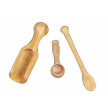3 Cuillères En Bois Pour Cosmétiques