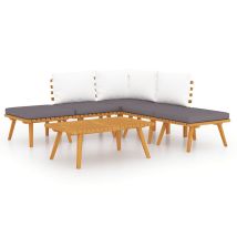 Salon De Jardin 6 Pcs Bois D'acacia Solide Vidaxl