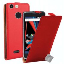 Housse Etui Coque Pochette Pu Cuir Fine Pour Archos 55 Diamond Selfie Lite + Film Ecran - Rouge