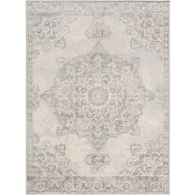 Lola - Tapis Vintage, Gris Argenté, Gris Moyen Et Crème - 130x180cm