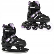 Roller En Ligne Helixi Du 30 Au 33 + Patin À Glace Adulte - Enfant Mixte Noir/violet