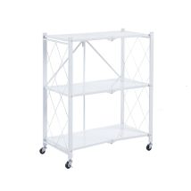 Étagère De Rangement À 3 Niveaux Pliable Et Roues Catterhouse Kim 84 - 71,5x36x84 Cm Charge Lourde 120 Kg Cadre Acier B