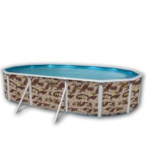 Kit Piscine Hors-sol Acier Toi Camuflaje Ovale Décoration Camouflage 6.40 X 3.66 X 1.20m
