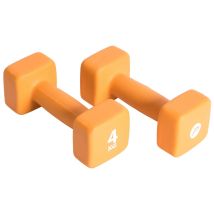 Ensemble D'haltères 2x4 Kg Néoprène Orange Pure2improve