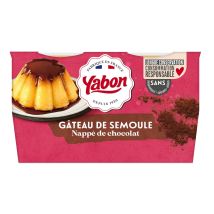 Yabon - Dessert Gâteau Semoule Chocolat Yabon - Les 4 Pots De 125 G