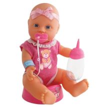 Simba - New Born Baby - Poupon 30 Cm - Boit Son Biberon Et Fait Pipi - Accessoires Inclus - Poupon Baigneur - Des 3 Ans
