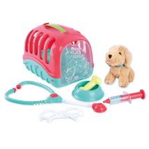 Peluche Chien Avec Boîte De Transport 7 Pcs