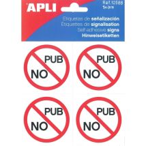 Étiquette De Signalisation - No Pub - 5,7 X 5,7 Cm - Apli