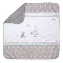 ROBA Couverture de bébé "Indibear"– 80 x 80 cm – Gris vert