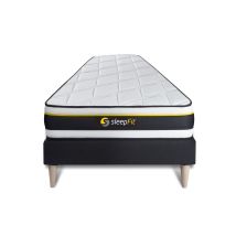 Ensemble 90x190 Matelas Soft + Sommier Kit Noir
