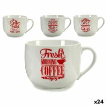Tasse Coffee Porcelaine Rouge Blanc 500 Ml 24 Unités