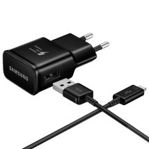 Pack Chargeur Secteur Samsung 15w Usb-a Avec Câble Usb-c Vers Usb-a 1m Noir Samsung