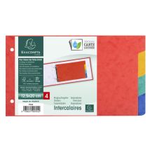 Exacompta Intercalaires Pour Fiches Bristol En Carte Lustrée 225g/m2 4 Positions - 125x200mm X 10