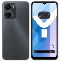 Coque Pour Vivo Y16 - Housse Etui Silicone Gel Fine + Verre Trempe - Transparent Tpu