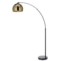 Lampadaire Arc Lampe De Salon Abat-jour Doré Vn-l00012-eu Teamson Home