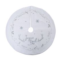 Déco De Noël Tapis Pour Pied De Sapin En Feutrine Blanche D 90 Cm