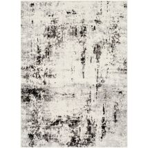Natalia - Tapis Abstrait, Noir Et Blanc Cassé - 200x274cm