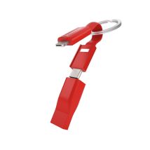 Câble Porte-clés 5 En 1 Usb A/micro Usb+usb C+ Lightning Rouge Vonmahlen