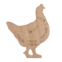 Planche À Découper Forme De Poule En Bambou - Beige - L 39,8 X P 49,5 Cm