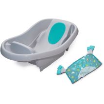 Baignoire Bébé, Grand Confort, Extra-large Avec Porte Bébé En Tissu Doux, Coussins De Siege, Tablette, Jusqu'a 24 Mois
