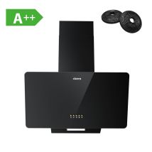 Ciarra Hotte Inclinée 60cm Verre Noir Cbcb6750-b Classe A++