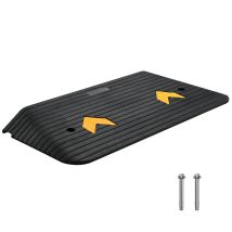 Succebuy Rampe Seuil Caoutchouc, Hauteur 7,6 Cm, 1 Canal, Charge 15 T. Antidérapant, Fauteuil Roulant.