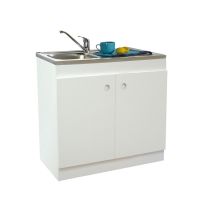 Meuble Sous Évier Dépliable Decliq 80x60cm 2 Portes Avec Charnières Invisibles Neova S13n22080