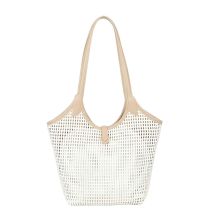 Sac À Main Cabas Pour Femme Effet Rafia Chic Avec Longues Anses Taupe Gallantry